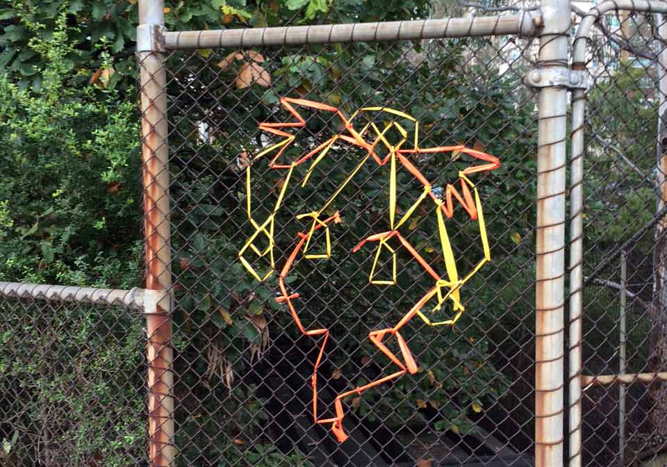 Chianlink mesh urban art in Melbourne