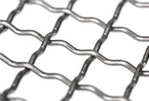 High-resolution image of stainless steel intercrimp weave, focusing on the intricate weave pattern.