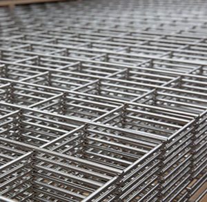 Stack of stainless steel reinforcing mesh panels