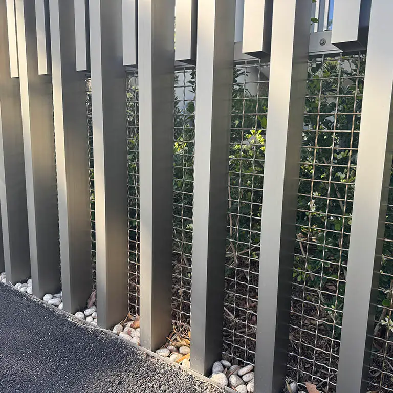 stainless architectural intercrimp woven mesh fence
