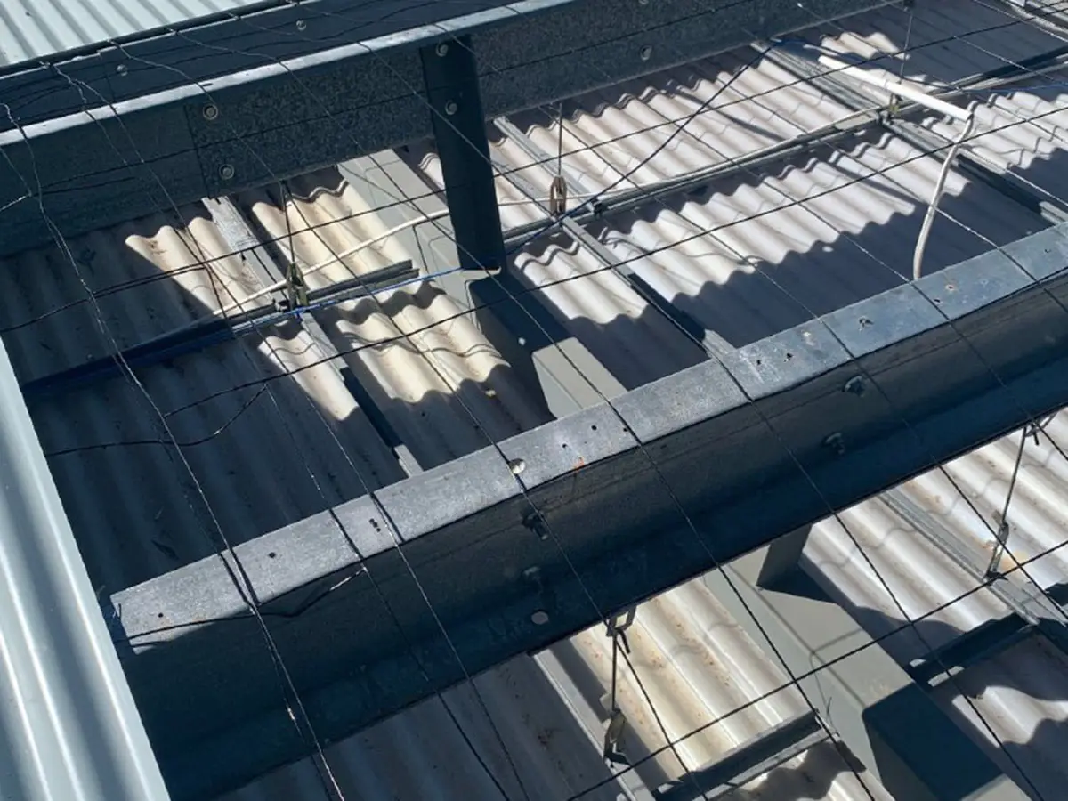 Roof Safety Mesh being installed as part of roof