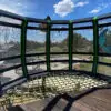 stainless steel architectural mesh playground view through