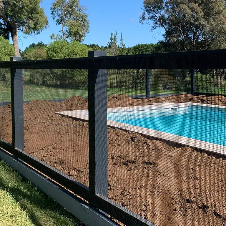stainless steel rural country pool fence black welded mesh